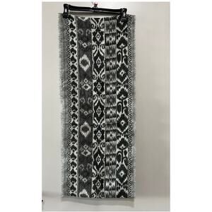 Soft Infinity loop Woolen Scarf Boho Geometric Tribal Ikat print with fringe